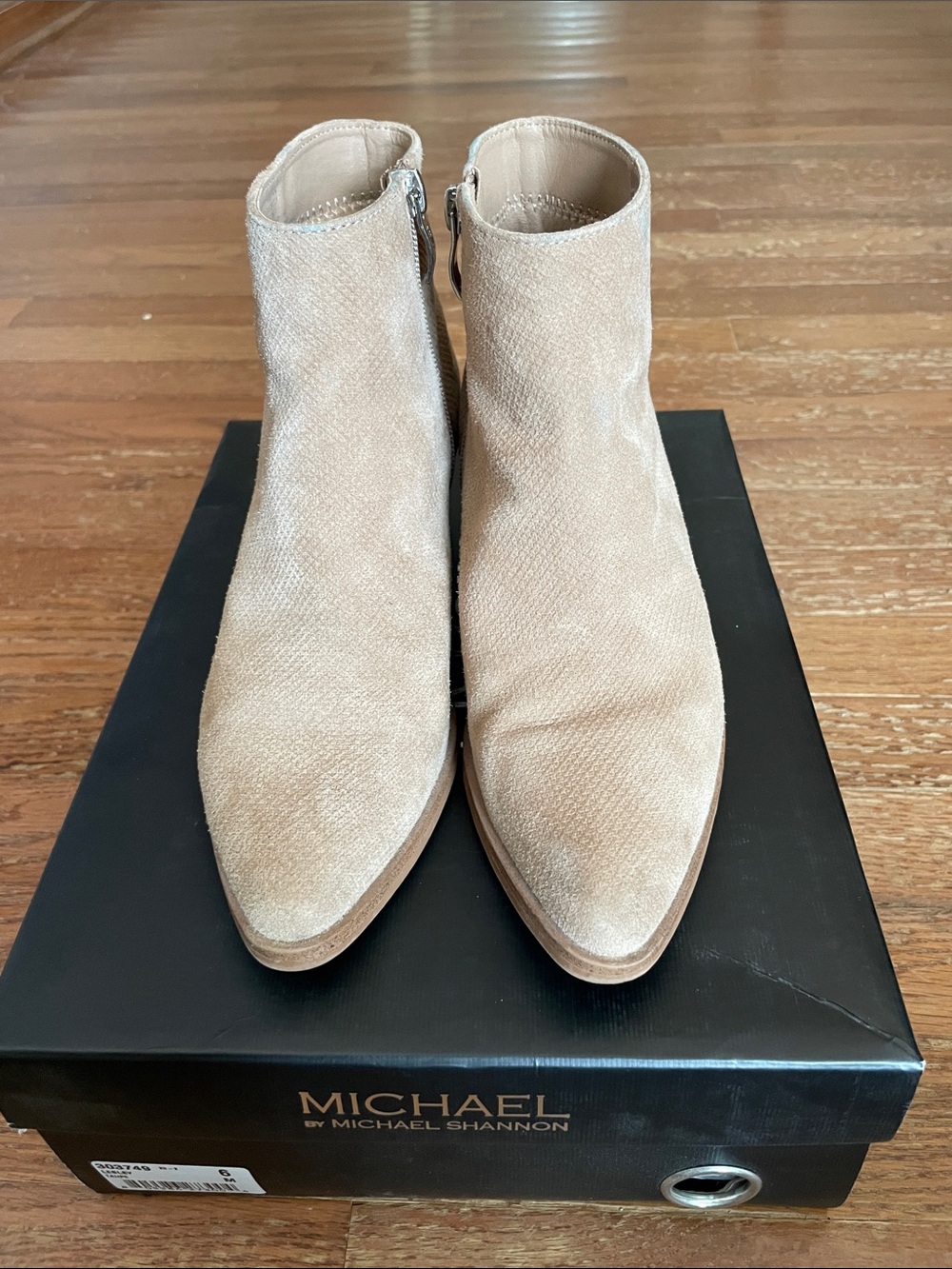 Michael Shannon Beige Suede Chukka Zip Boots